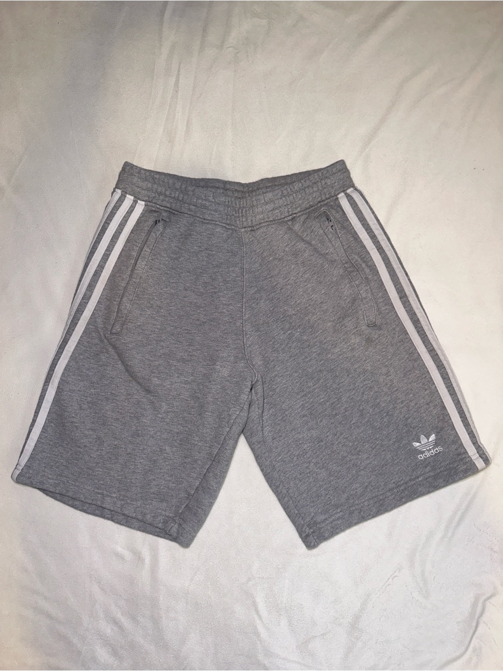 Adidas Originals Gray 3-Stripes Sweat Shorts Size Small